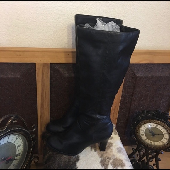 Worthington Shoes - Worthington black faux leather knee high boots